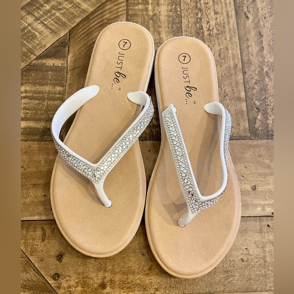 Sequin rhinestone sandals size 7